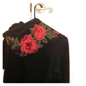 cropped rose hoodie / sweatshirt